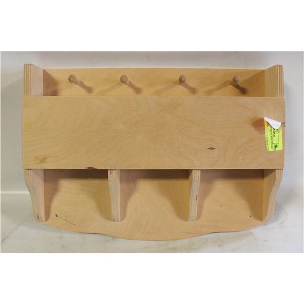 WALL MOUNTED WOODEN MAIL ORGANIZER