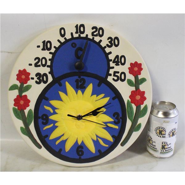 CERAMIC SUN CLOCK 12"