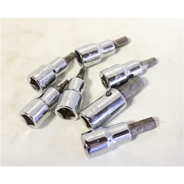 LOT OF SK 3/8 DRIVE SAE HEX SOCKETS