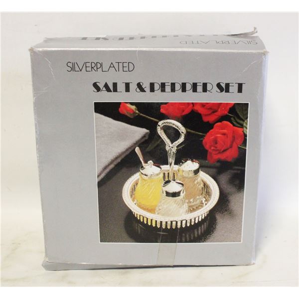 SILVER PLATED SALT & PEPPR SET