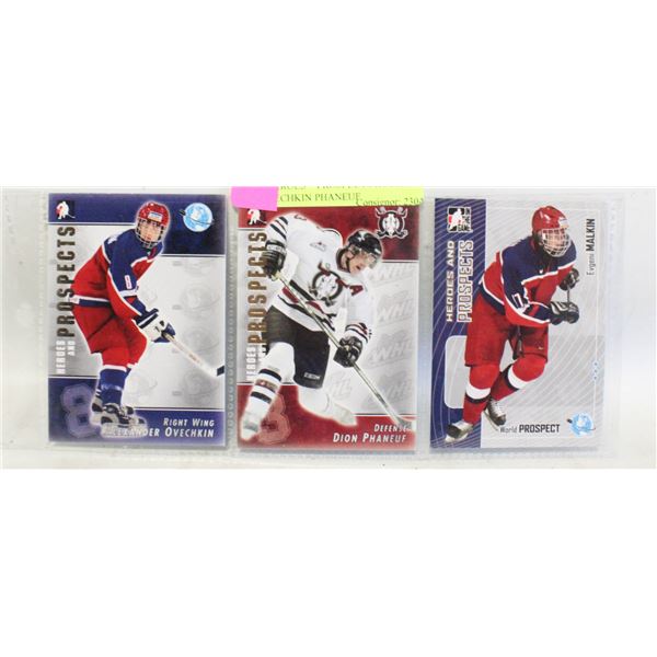 3 HEROES + PROSPECTS ROOKIES OVECHKIN PHANEUF
