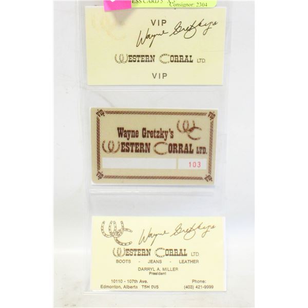 1981 GRETZKYS WESTERN CORRAL BUSINESS CARD 5" X 3"