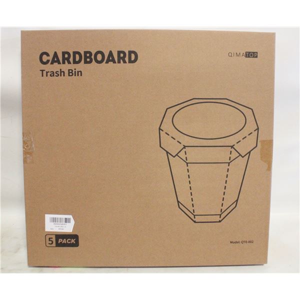 BRAND NEW 5PK CARDBOARD TRASH BIN