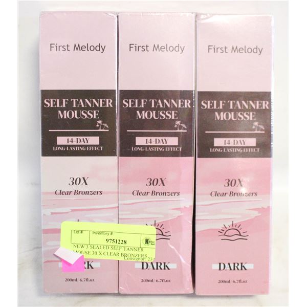 NEW 3 SEALED SELF TANNER MOUSE 30 X CLEAR BRONZERS