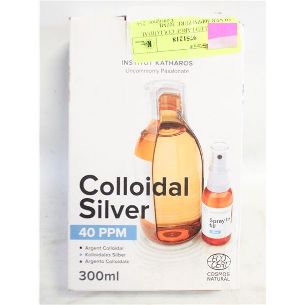 NEW SEALED LARGE COLLOIDAL SILVER 40PPM PURE 300ML