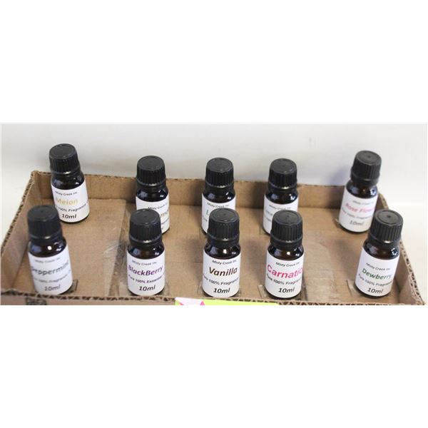 NEW 10 BOTTLES 10MLS FRAGRANCE OILS ASSORTED