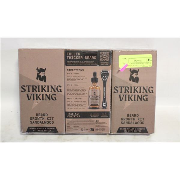 NEW 3 SEALED STRIKING VIKING BEARD GROWTH KITS OIL