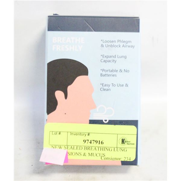 NEW SEALED BREATHING LUNG EXPANSIONS & MUCUS