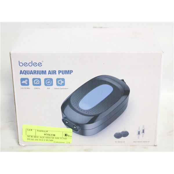 NEW BEE AQUARIUM AIR PUMP DUAL OUTLET PUMP