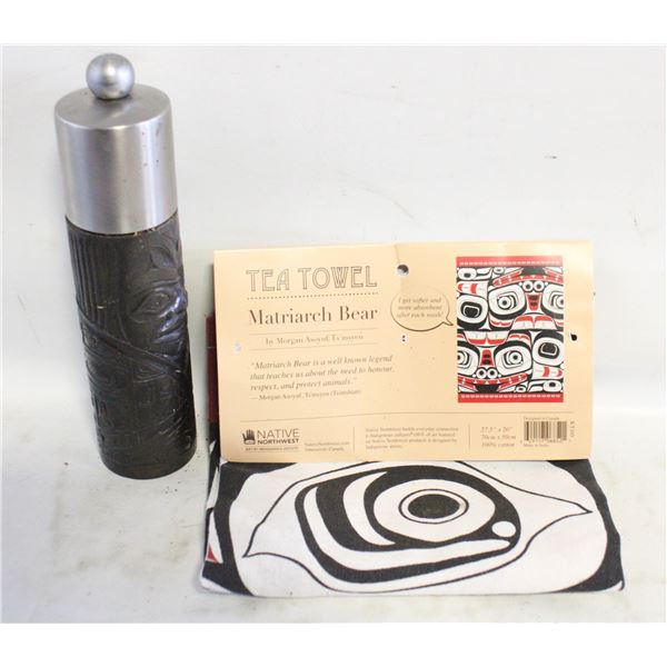 HAIDA TOTEM PEPPER GRINDER MILL +