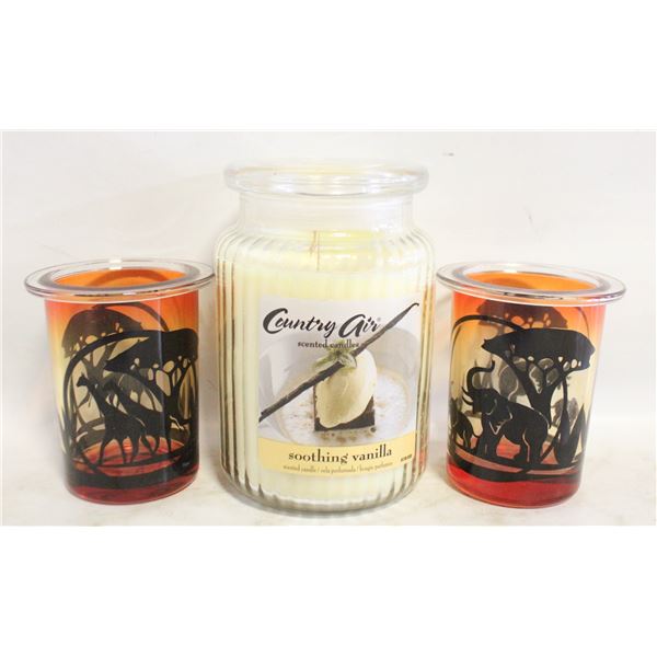 LRG JAR VANILLA CANDLE - 2 PARTYLITE AFRICAN