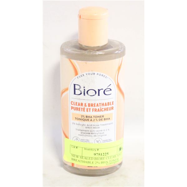 NEW SEALED BIORE CLEAR AND BREATHABLE 2% BHA TONER