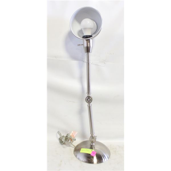 SILVER DESK LAMP - MOVEABLE ARM