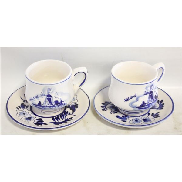 4 PIECES DELFTS BLUE HANDPAINTED HOLLAND