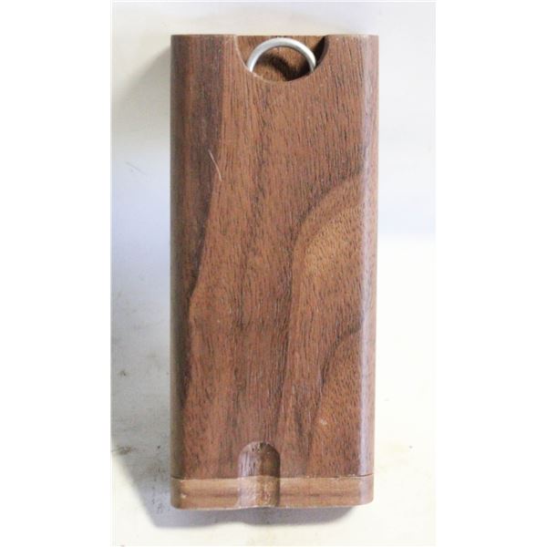 NEW WALNUT WOOD CIGAR CASE W/ CERAMIC PIPE