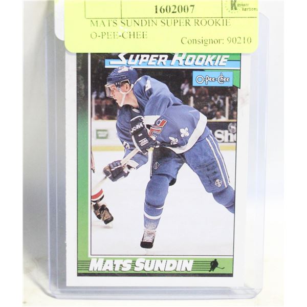 MATS SUNDIN SUPER ROOKIE O-PEE-CHEE
