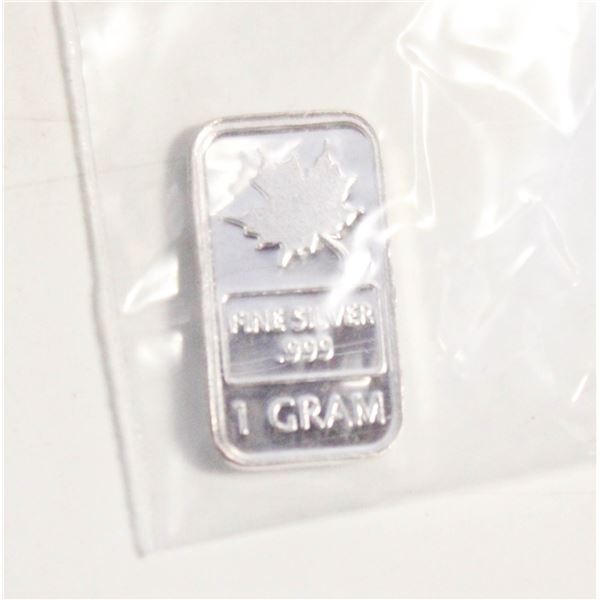 1 GRAM SILVER MAPLE BAR