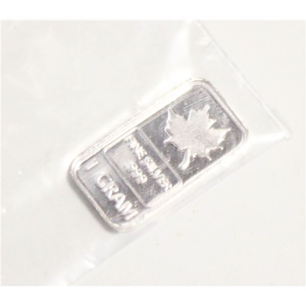 1 GRAM SILVER MAPLE BAR