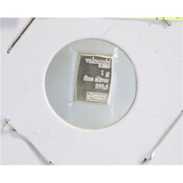 1 GRAM SILVER VALCAMBI BAR