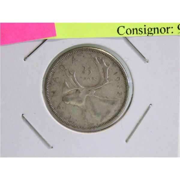 1962 CANADA SILVER 25 CENT COIN