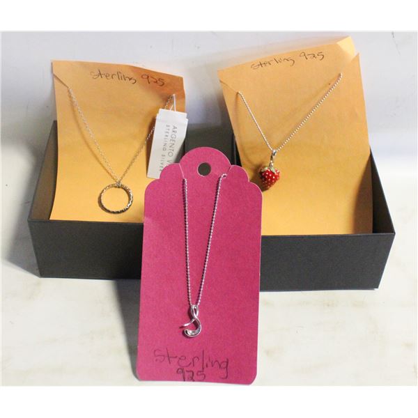 LOT OF 3 STERLING 925 NECKLACES
