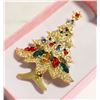 Image 1 : NEW CHRISTMAS TREE BROOCH W/CLEAR RHINESTONES