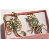 Image 1 : NEW 2PCS  RHINESTONES ENAMEL BROOCH SET