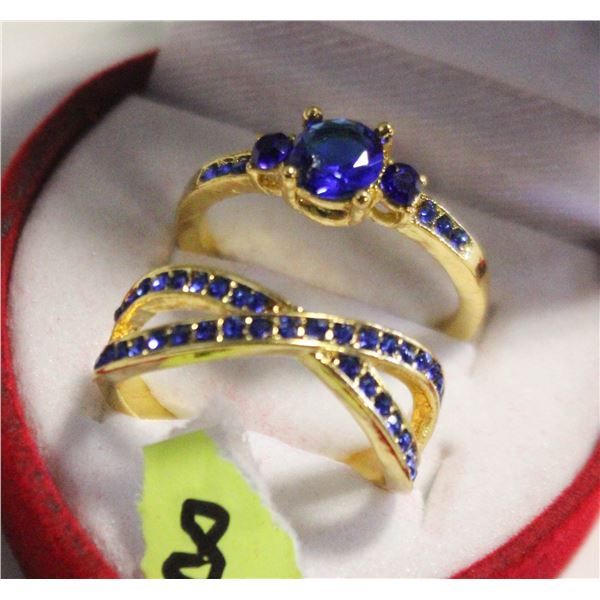 NEW 2PCS MOONSTONE RING SIZE8
