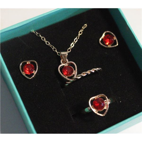 NEW NECKLACE AND 2 RINGS WITH EARRINGS