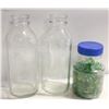 Image 1 : VINTAGE GLASS MILK BOTTLES & MARBLES