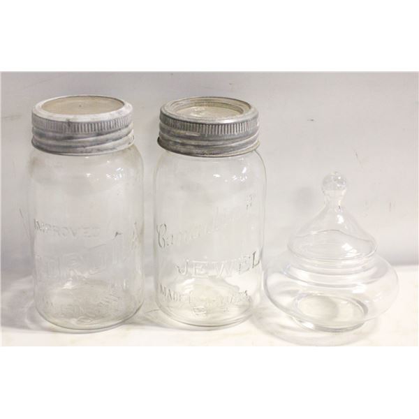 VINTAGE GLASS CANNING SEALERS & VINTAGE CANDY