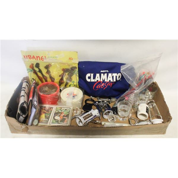 FLAT OF BAR ACCESSORIES