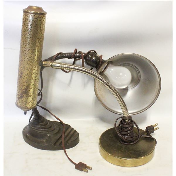 2 VINTAGE DESK LAMPS