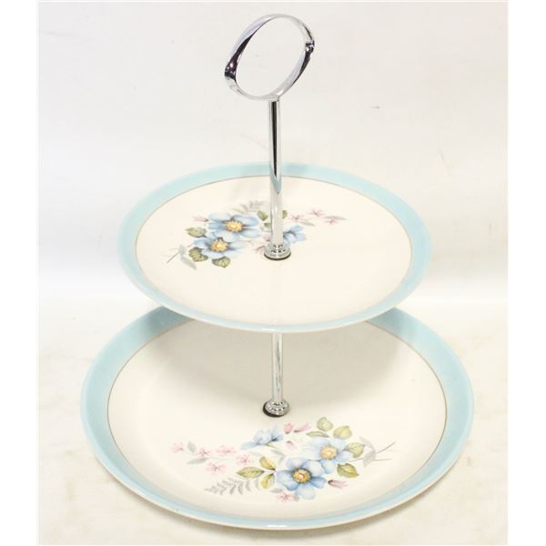 VINTAGE MCM BILTONS 2-TIERED CAKE STAND
