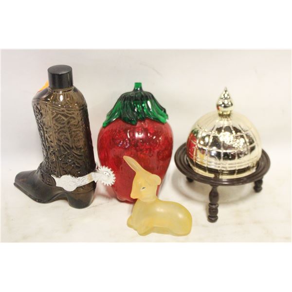 8)  LOT OF 4 VINTAGE AVON DECANTERS
