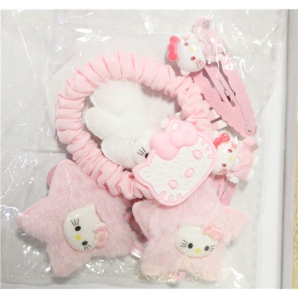 NEW 10PC HELLO KITTY HAIR ACCESSORIES SET