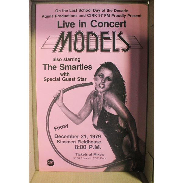 MODELS CONCERT POSTER FROM 1979 11" X 17"