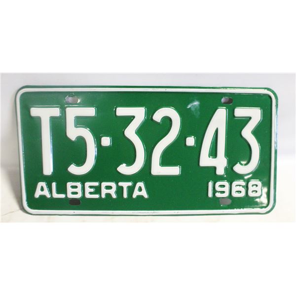 NEW 1968 LICENSE PLATE UNUSED