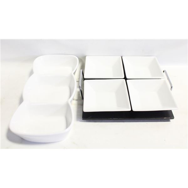 SNACKS OR DIP TRAYS & TRIPLE COMPARTMENT