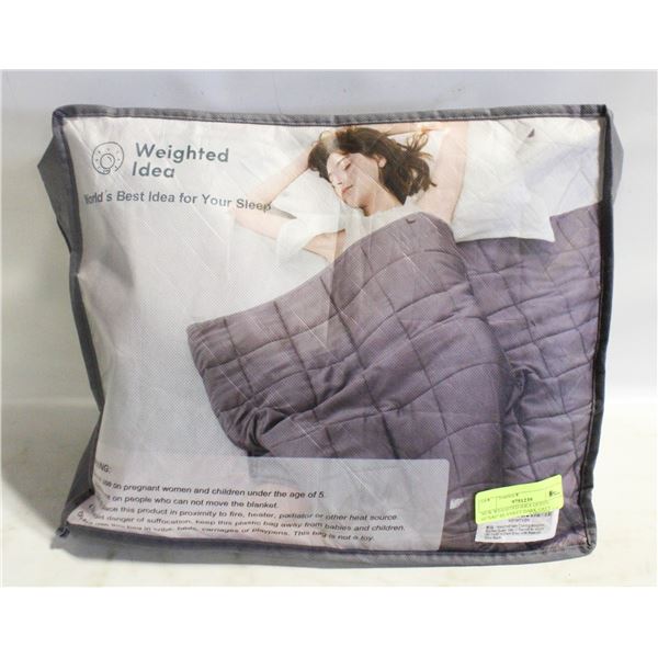 NEW WEIGHTED IDEA QUEEN 60"X80" BLANKET DARK GREY