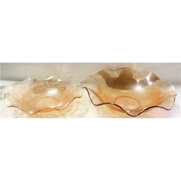 TWO SWIRL FLORAL BOWLS