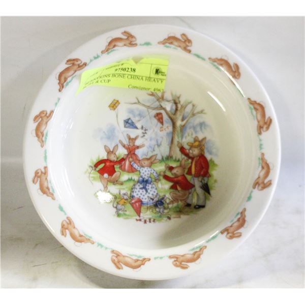 BUNNYKINS BONE CHINA HEAVY BOWL & CUP