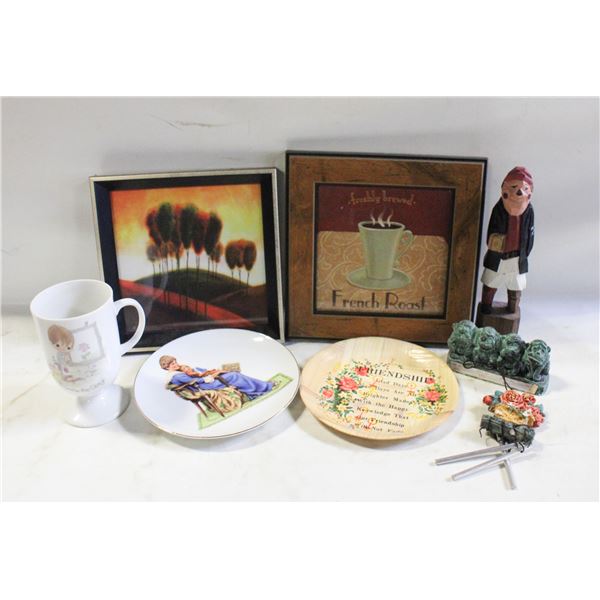LOT OF COLLECTIBLES INCL WOOD