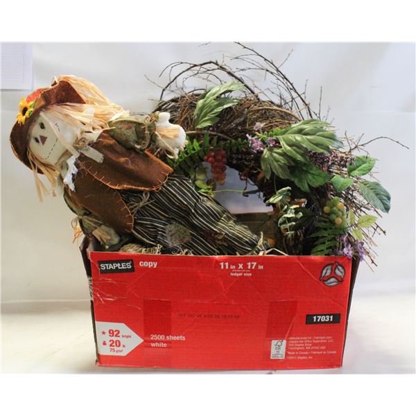 SEASONAL DECORATIVE ITEMS- BOX LOT ASSORTED