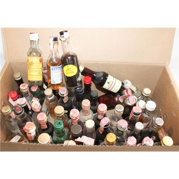 BOX OF VINTAGE LIQUOR BOTTLES