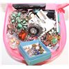 Image 1 : PINK CASE OF VINTAGE JEWELLERY