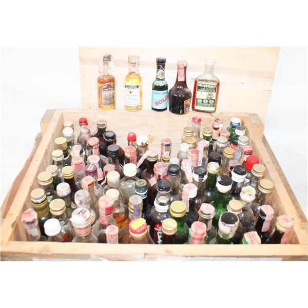 CRATE OF VINTAGE LIQUOR BOTTLES