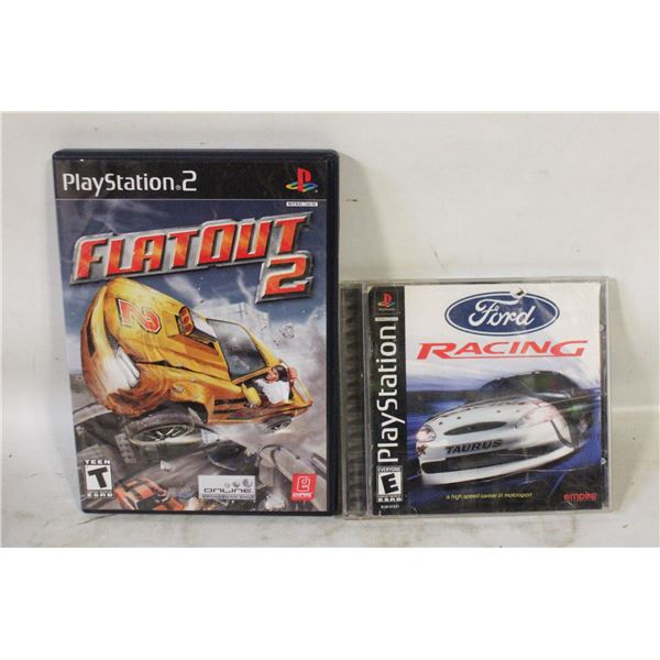 FORD RACING PS1 & FLATOUT 2 PS2 VIDEO GAMES