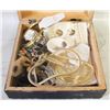 Image 1 : WOODEN BOX WITH VINTAGE JEWELLERY