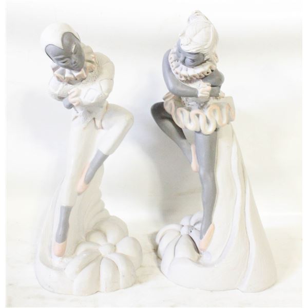 2PCS DEVONWARE STATUE MID CENTURY 12" HEIGHT